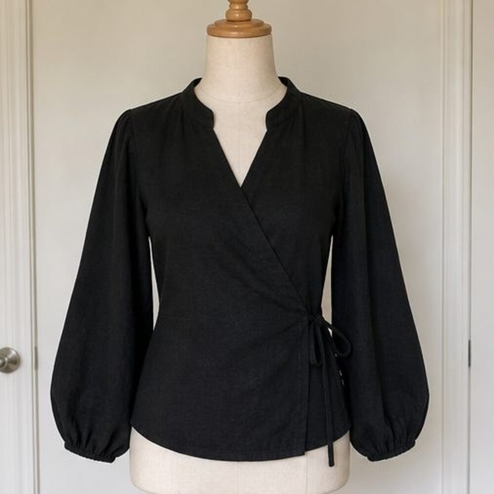 Black Wrap Blouse